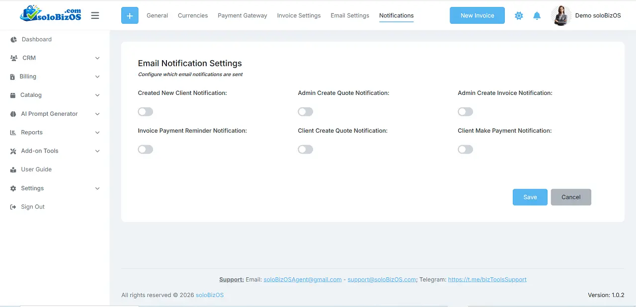 Notifications Settings