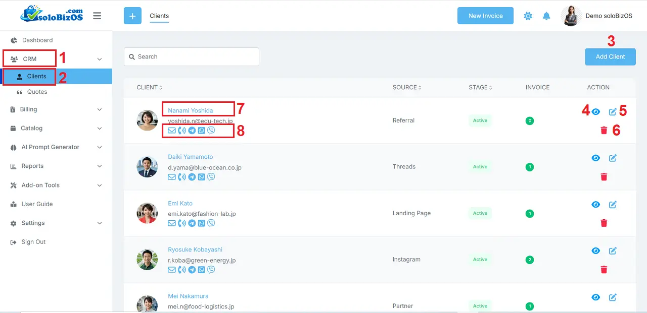 List of Clients In soloBizOS.Com