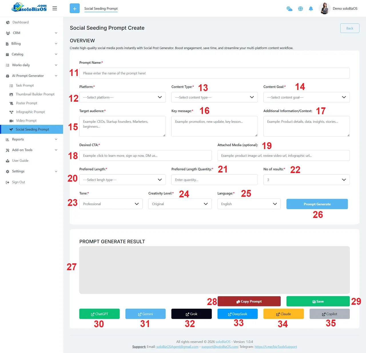 Create a new social seeding prompt