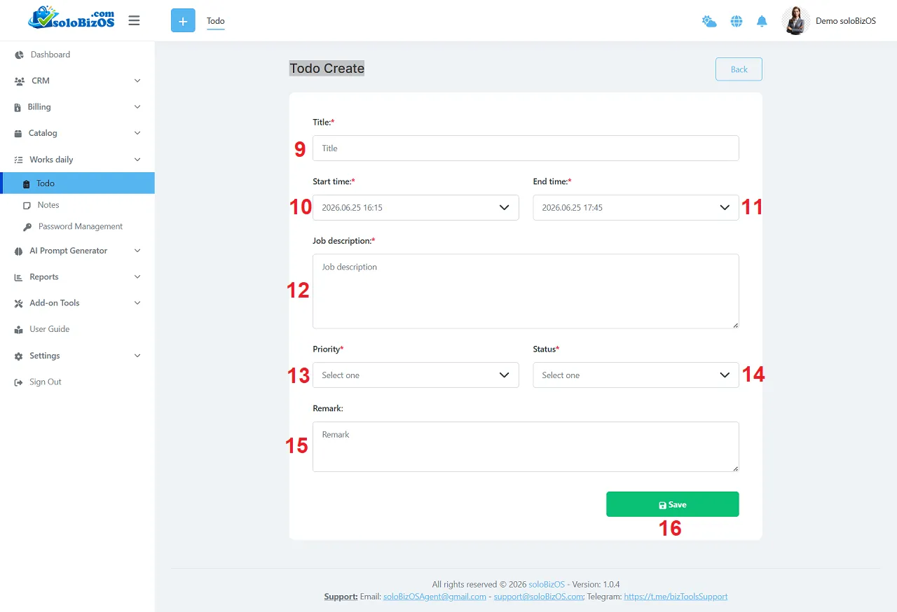 Create a new Todo