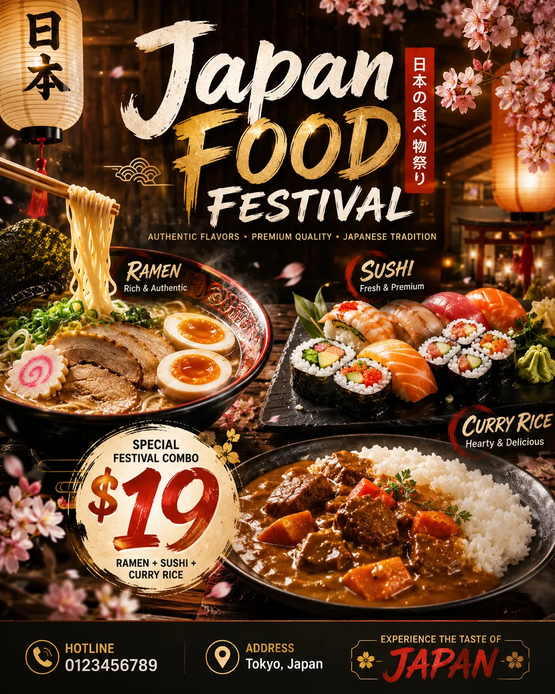 Japanese Food Festival Promotional Poster